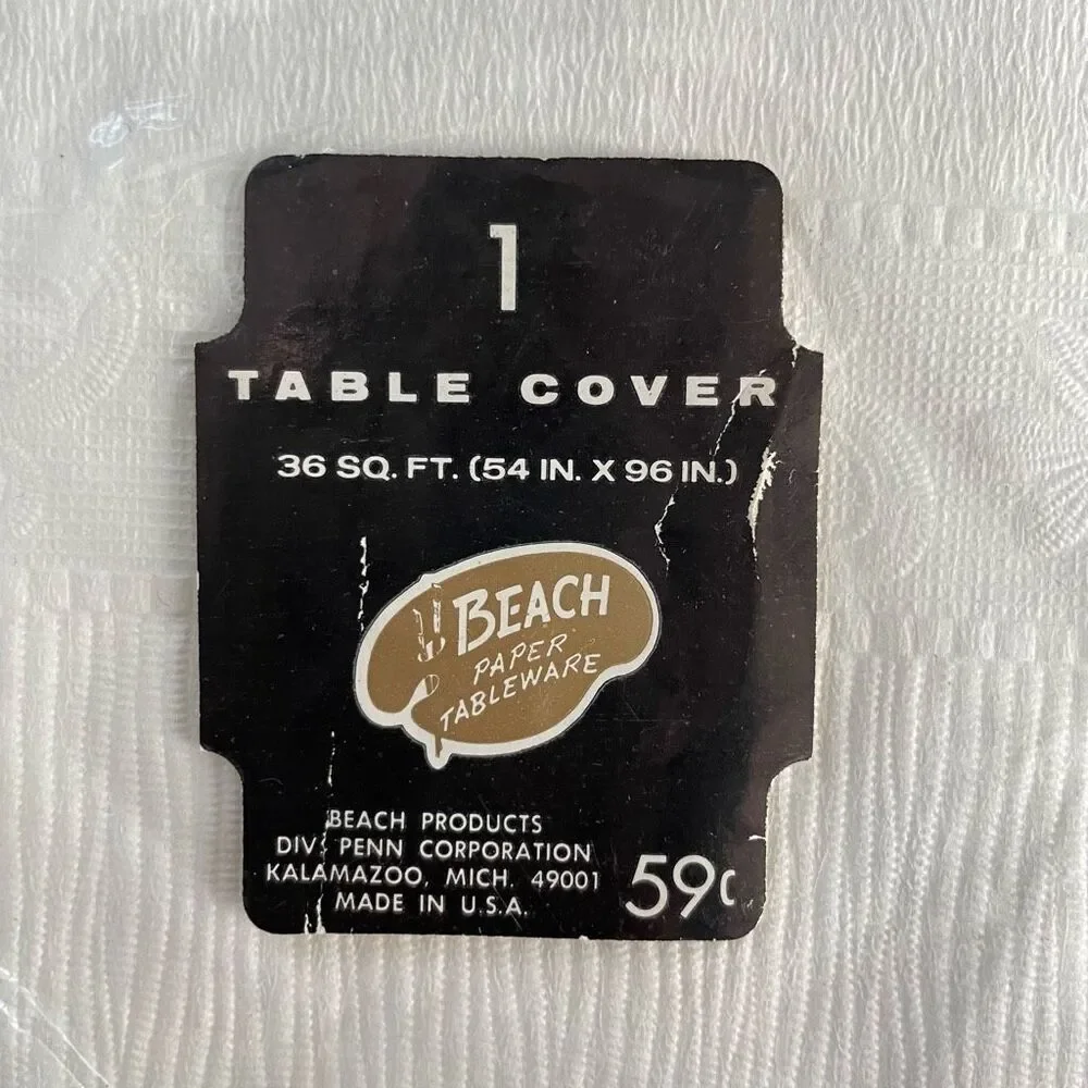 NOS NIP Vintage 60s 70s Paper Tablecloth Poinsetta 96” x 54”